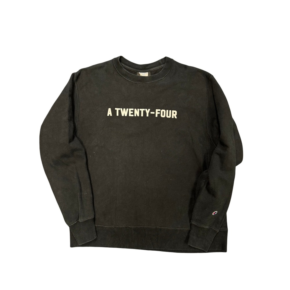 A24 Champion Reverse Weave Sweatshirt Mens Large Black Excellent Crewneck Logo